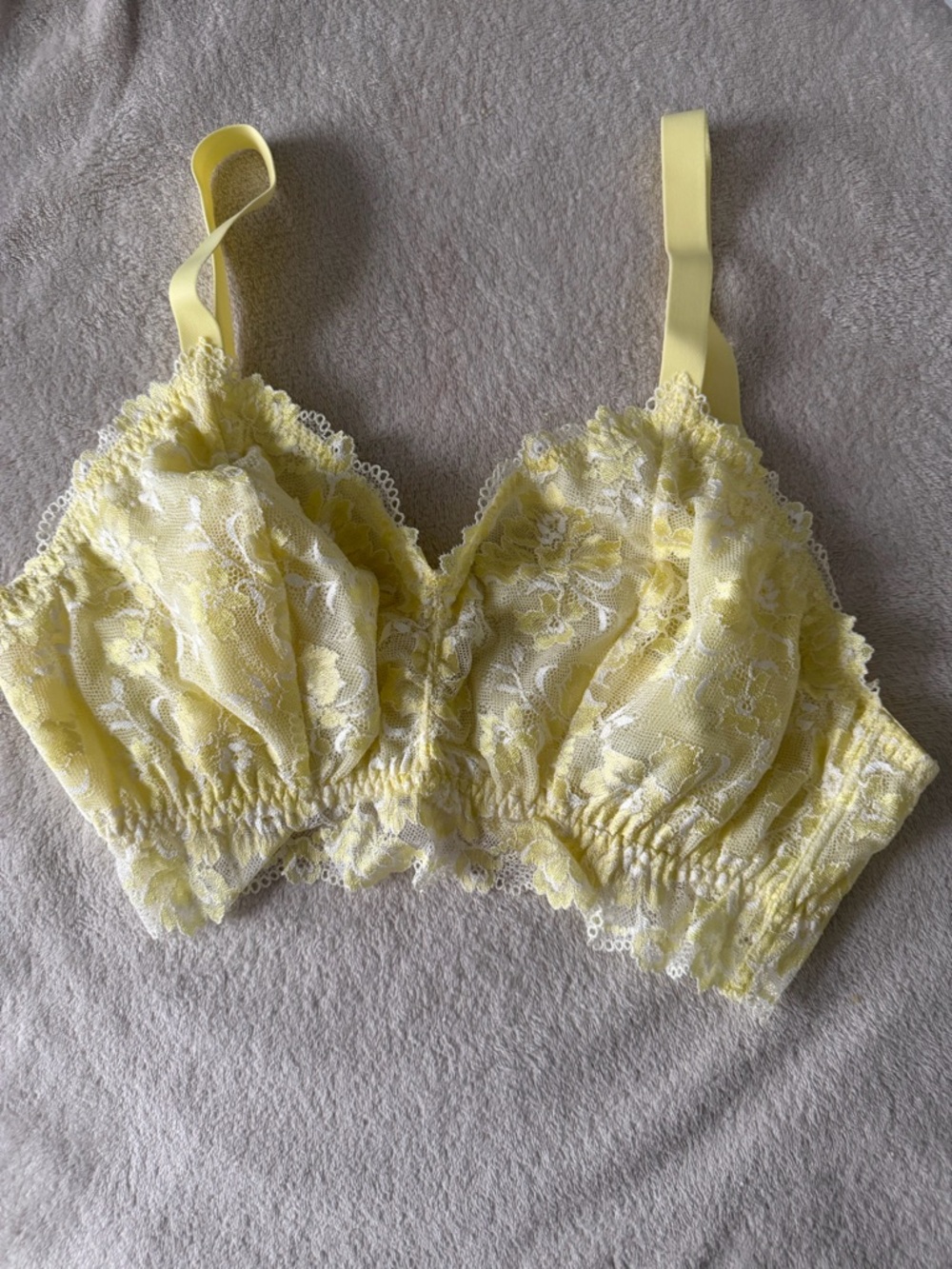 Cosabella SET-Pale Yellow Lace Bralette medium curvy and M/L matching thong - Picture 2 of 5